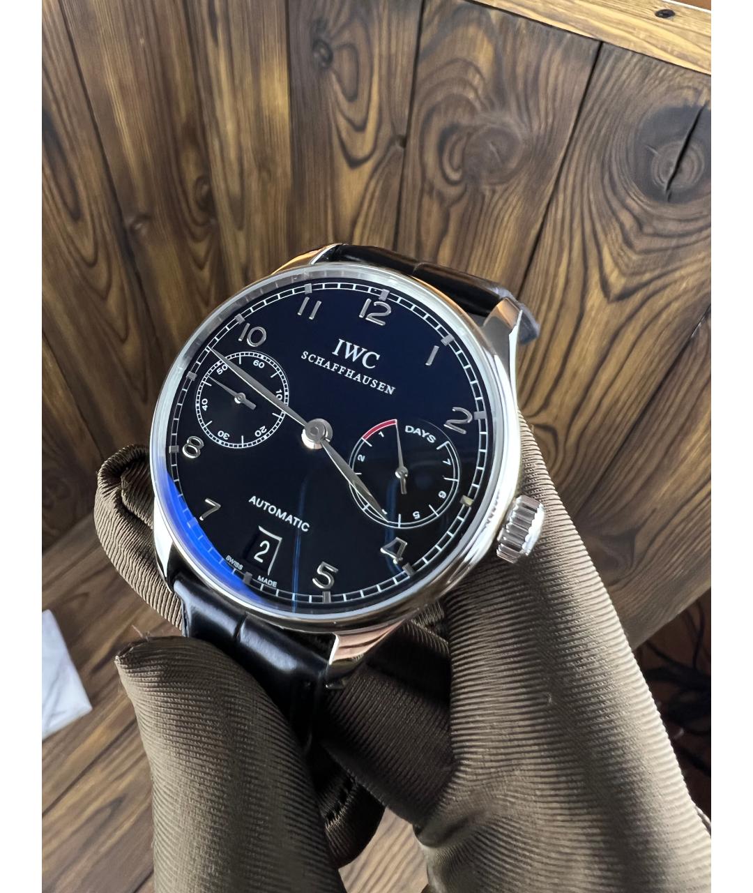 IWC Schaffhausen Черные часы, фото 2