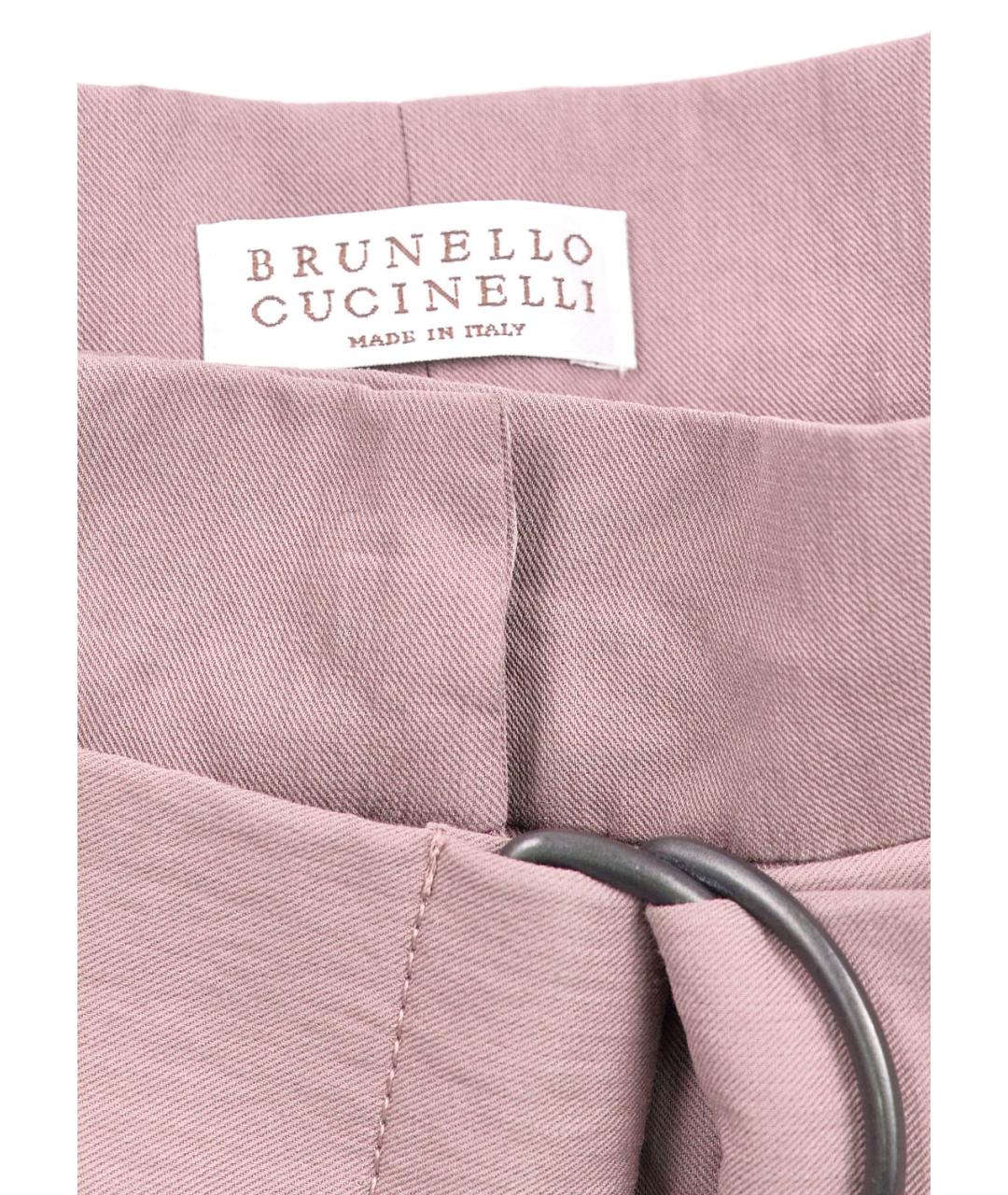 BRUNELLO CUCINELLI Серые хлопковые прямые брюки, фото 3