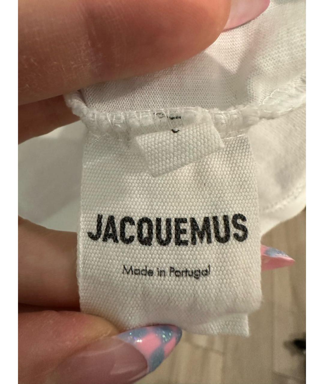 JACQUEMUS Белая хлопковая футболка, фото 5