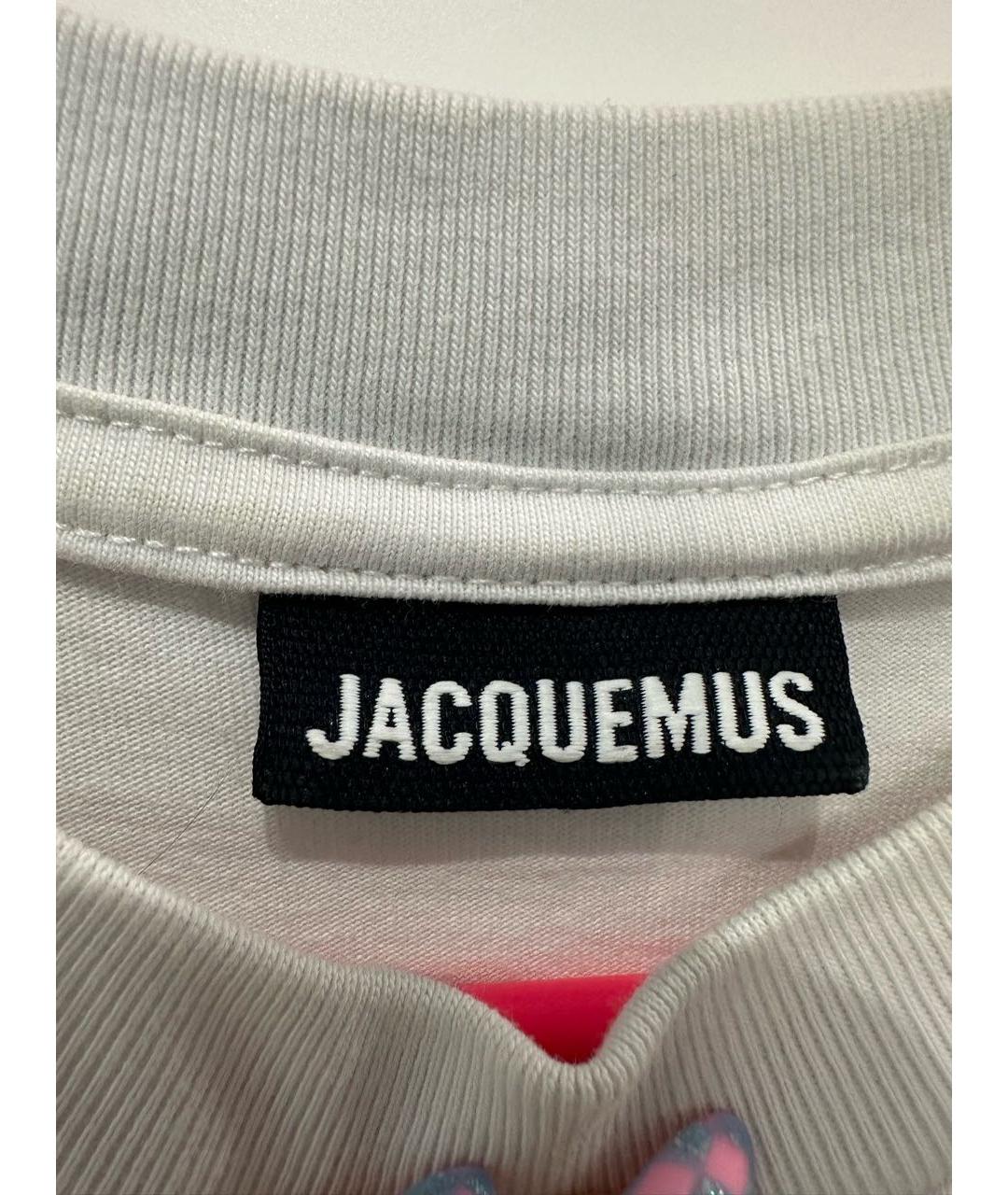 JACQUEMUS Белая хлопковая футболка, фото 4