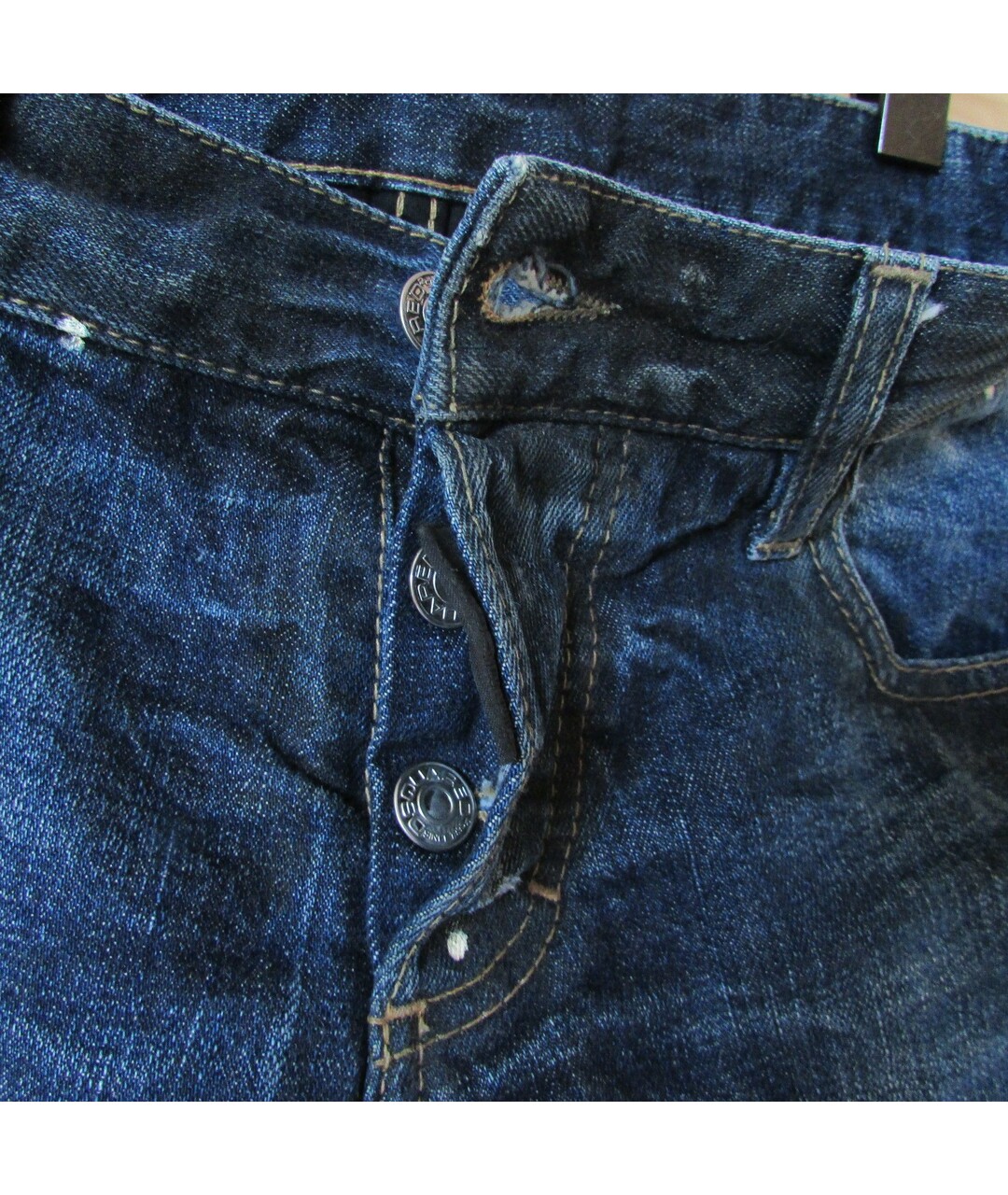 DSQUARED2 Синие хлопковые прямые джинсы, фото 7
