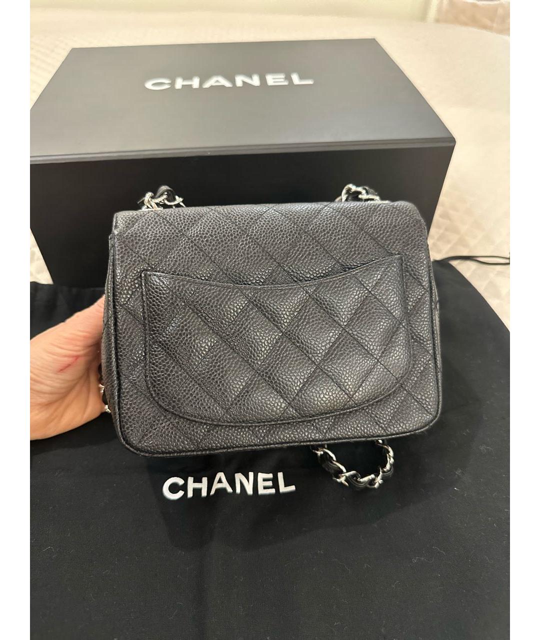 CHANEL Черная кожаная сумка через плечо, фото 4