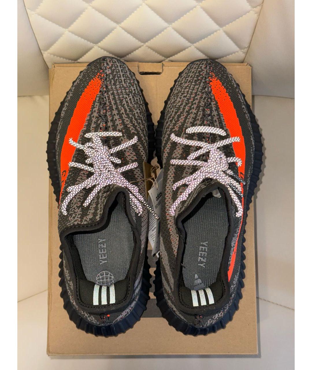 ADIDAS YEEZY Серые текстильные низкие кроссовки / кеды, фото 5