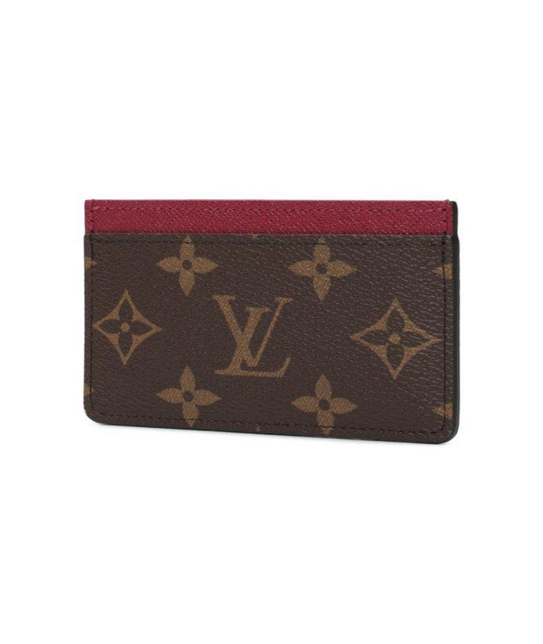 LOUIS VUITTON Коричневый кожаный кардхолдер, фото 1