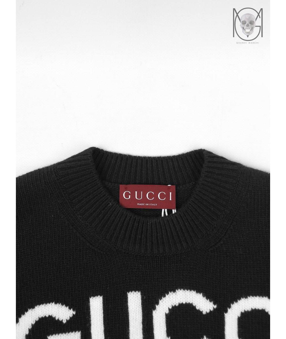 GUCCI Черный шерстяной джемпер / свитер, фото 4