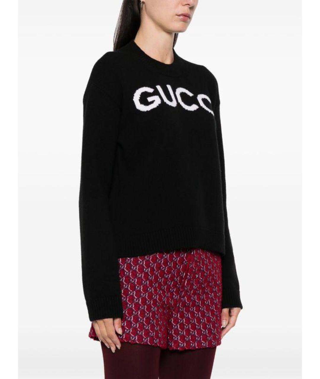GUCCI Черный шерстяной джемпер / свитер, фото 9