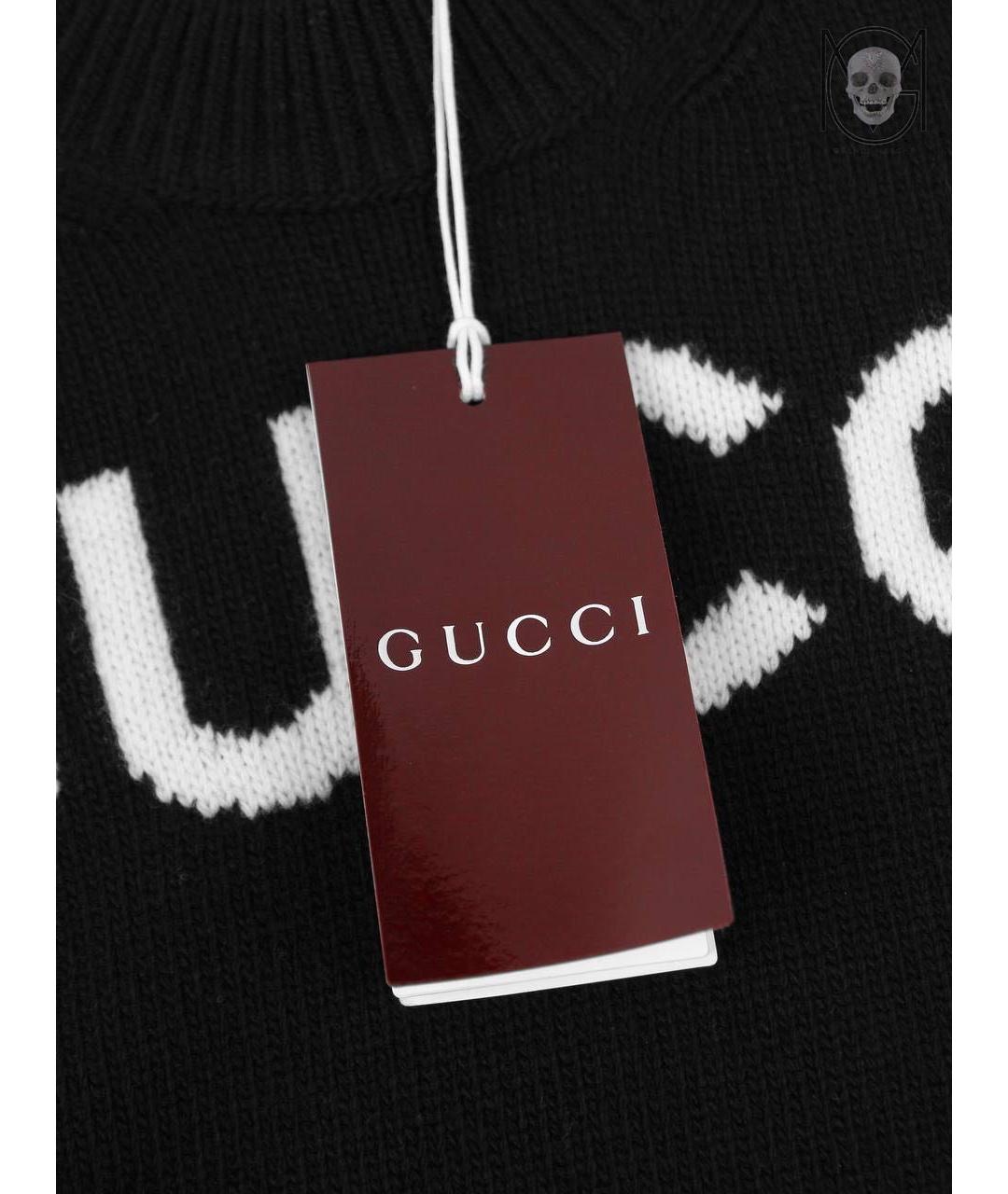 GUCCI Черный шерстяной джемпер / свитер, фото 3