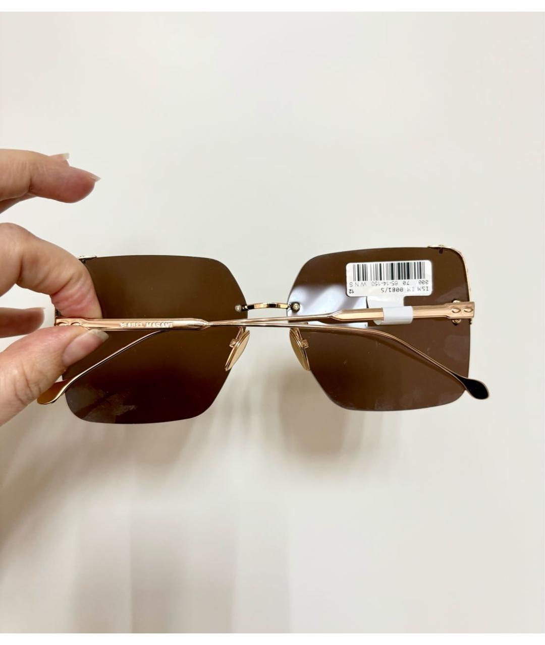 ISABEL MARANT Коричневые металлические солнцезащитные очки, фото 7