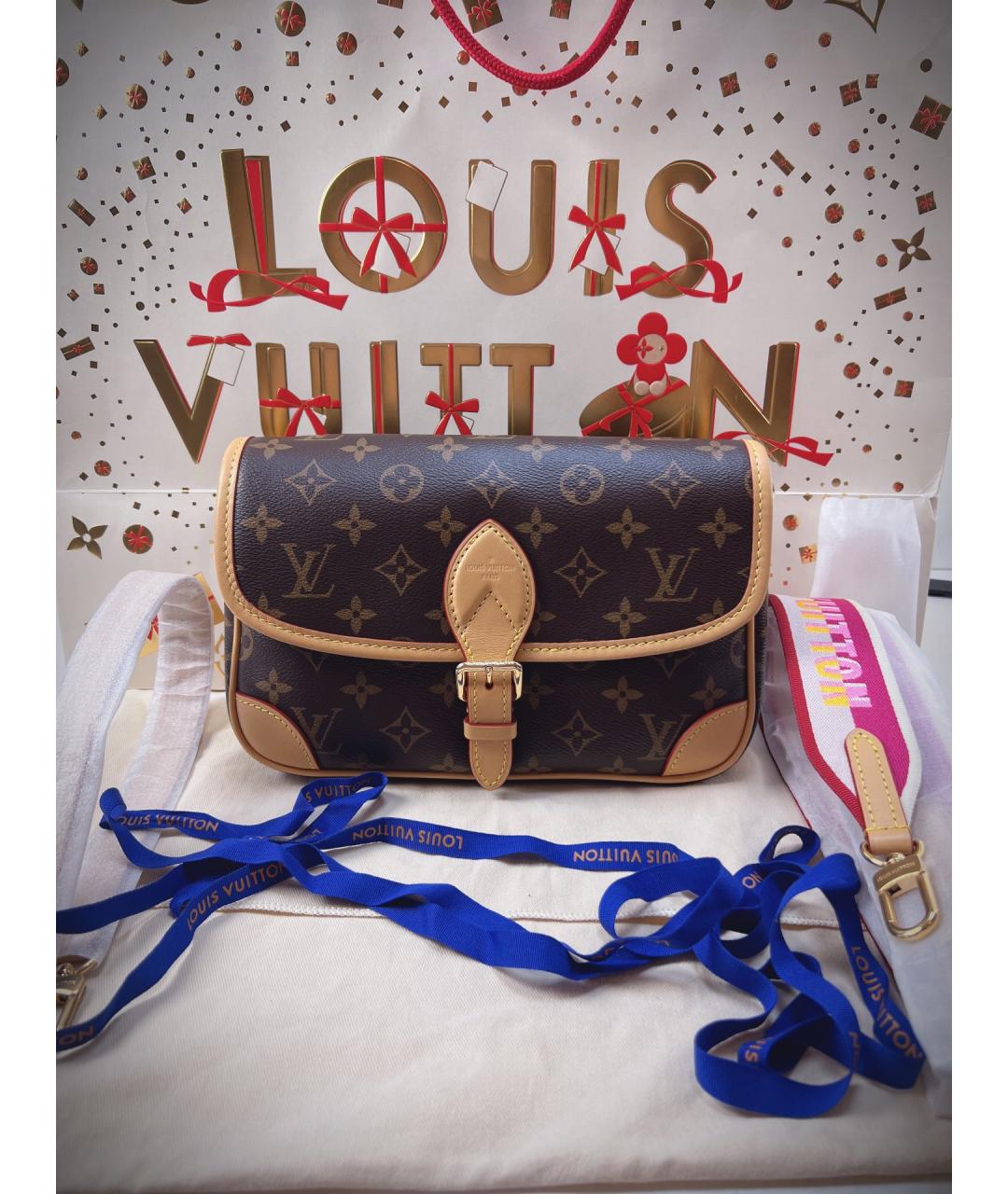 LOUIS VUITTON Коричневая кожаная сумка через плечо, фото 2