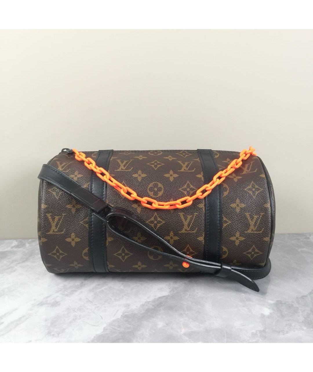 LOUIS VUITTON Коричневая кожаная сумка через плечо, фото 10