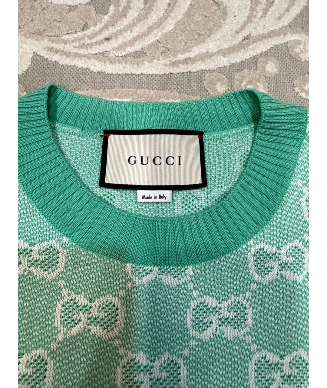 GUCCI Зеленый хлопковый джемпер / свитер, фото 2