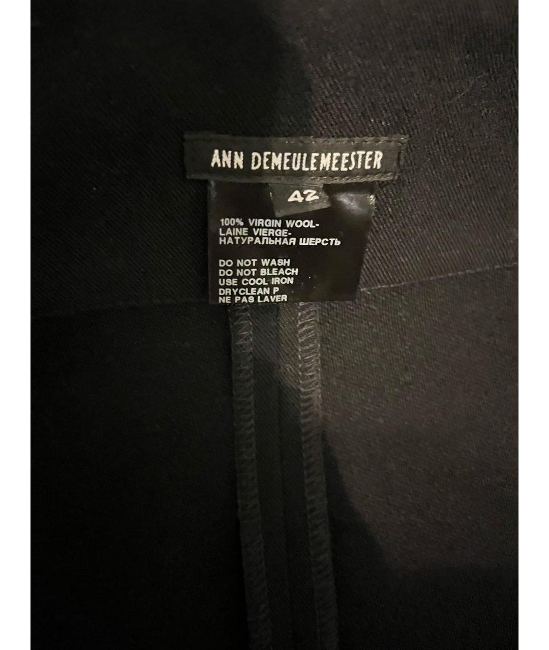 ANN DEMEULEMEESTER Черная шерстяная юбка миди, фото 4