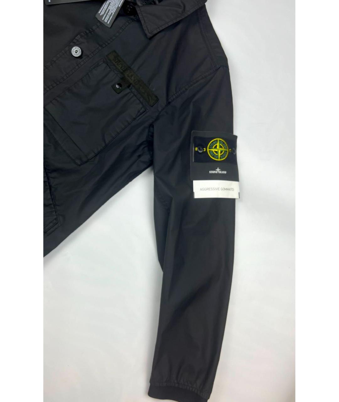 STONE ISLAND Черная хлопковая куртка, фото 5