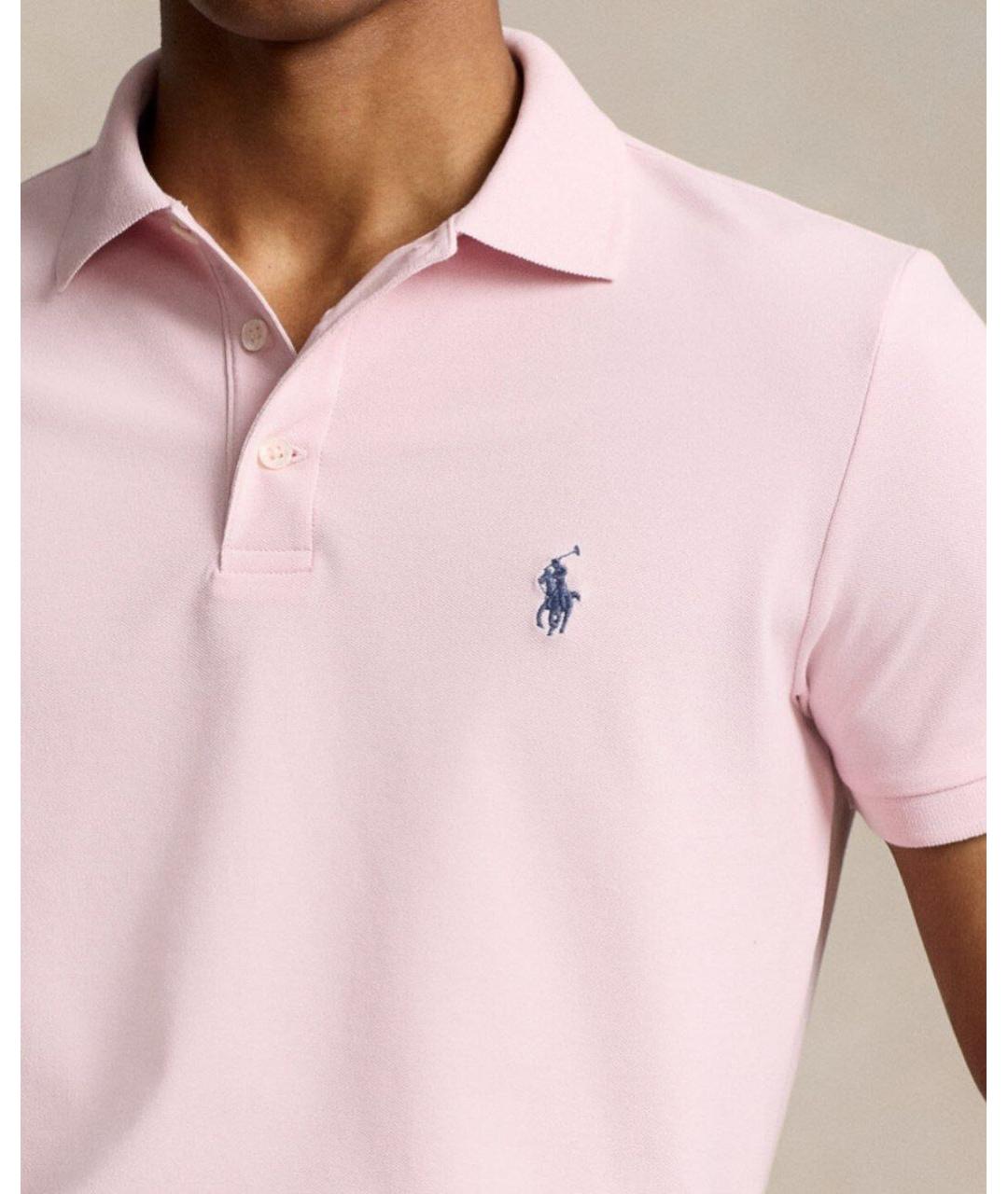 POLO RALPH LAUREN Розовое хлопковое поло с коротким рукавом, фото 2