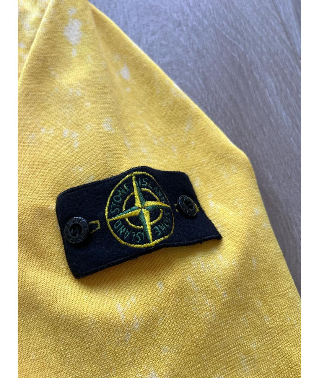 STONE ISLAND Желтый хлопковый джемпер / свитер, фото 3