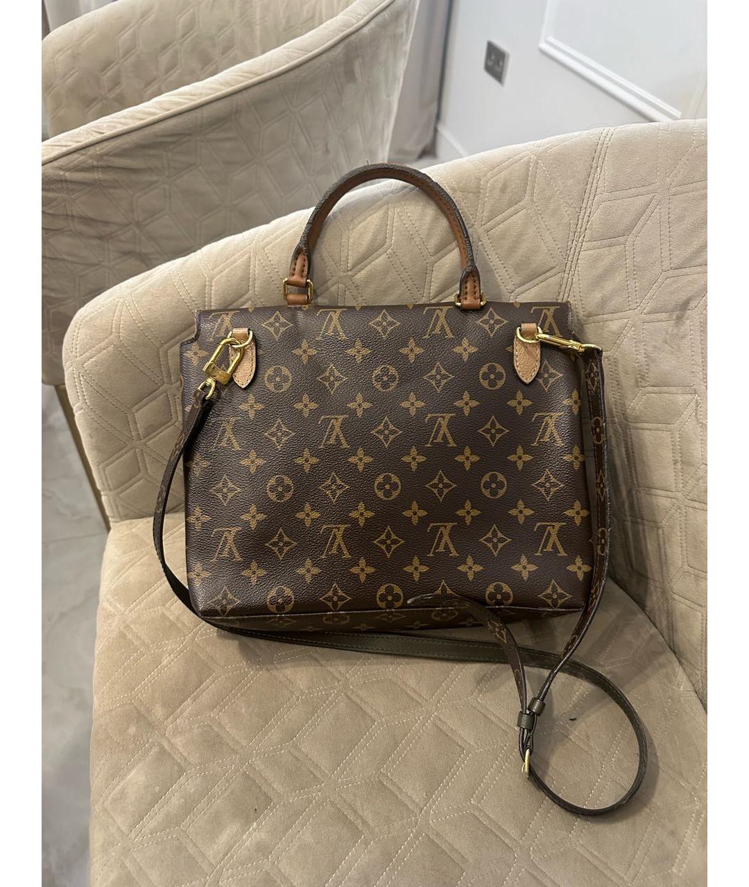 LOUIS VUITTON Коричневая кожаная сумка через плечо, фото 3