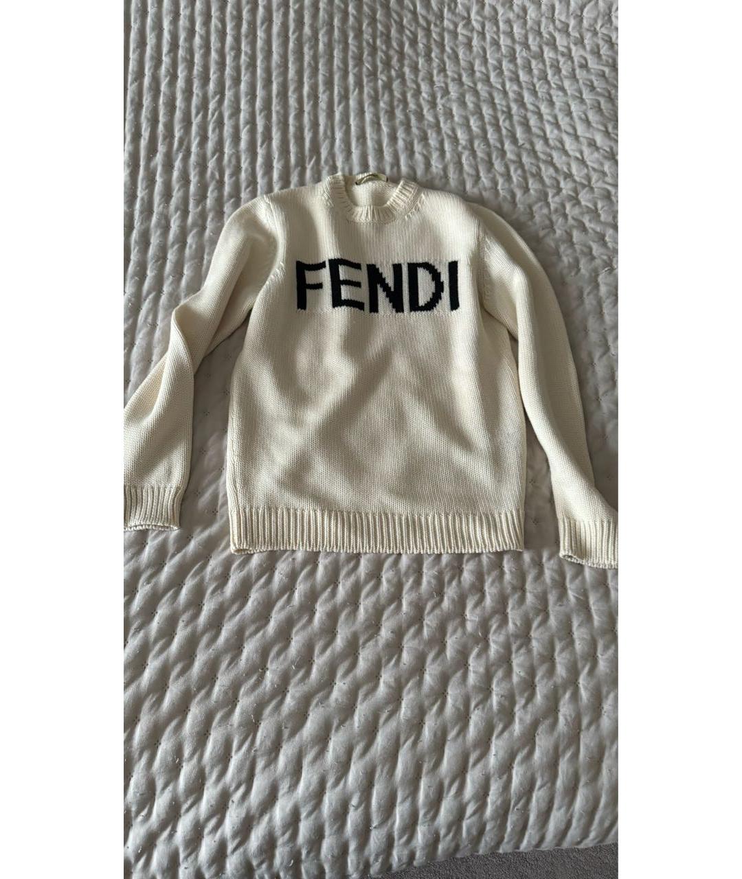 FENDI Белый шерстяной джемпер / свитер, фото 5