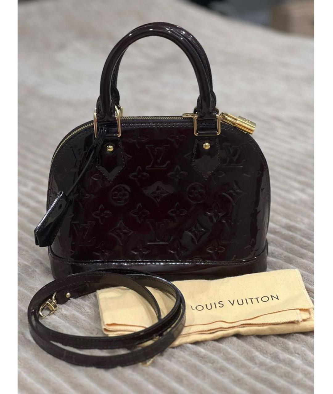 LOUIS VUITTON Коричневая кожаная сумка с короткими ручками, фото 9