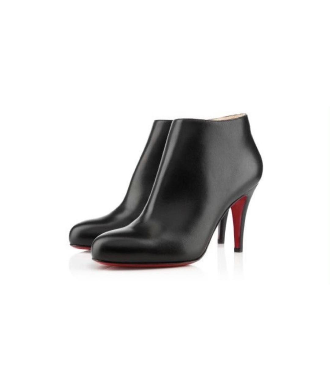 CHRISTIAN LOUBOUTIN Черные кожаные ботильоны, фото 10