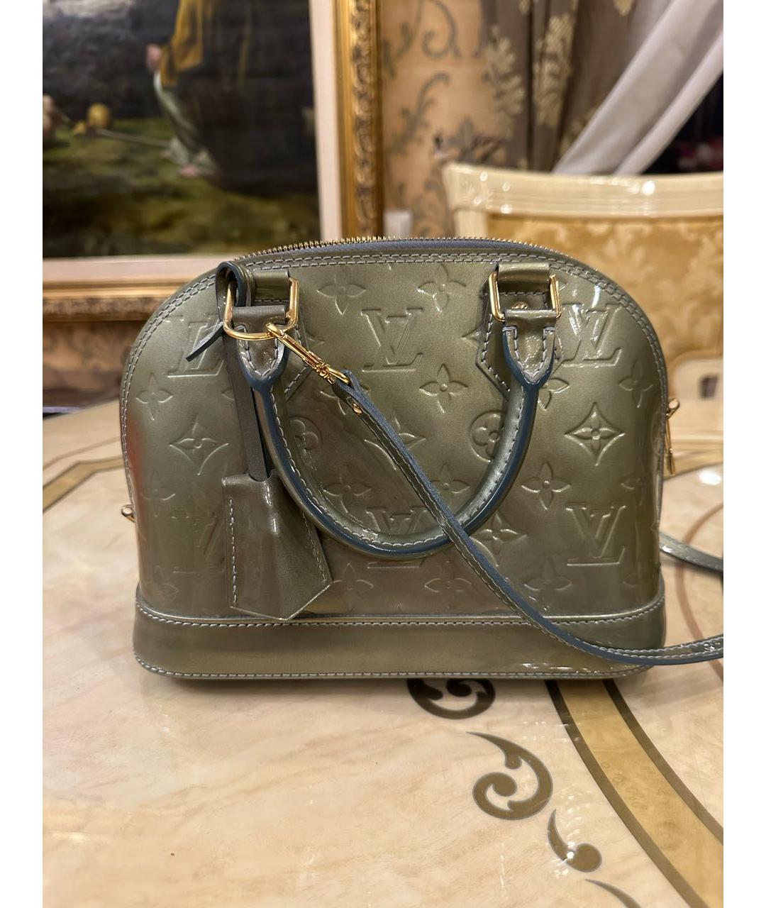 LOUIS VUITTON Бирюзовая сумка через плечо из лакированной кожи, фото 2