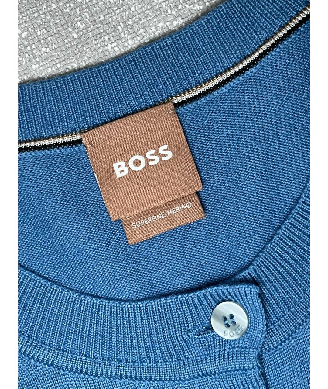 HUGO BOSS Голубой шерстяной джемпер / свитер, фото 5