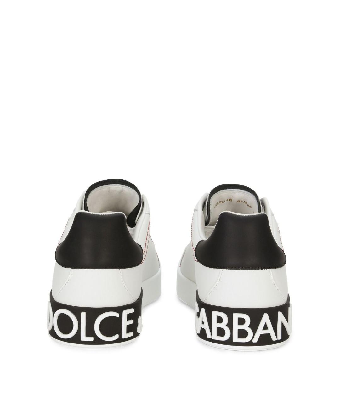 DOLCE&GABBANA Белые кожаные низкие кроссовки / кеды, фото 4