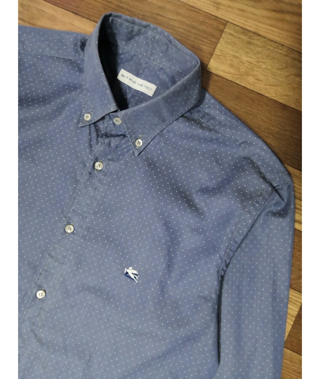 ETRO Голубая хлопковая кэжуал рубашка, фото 2