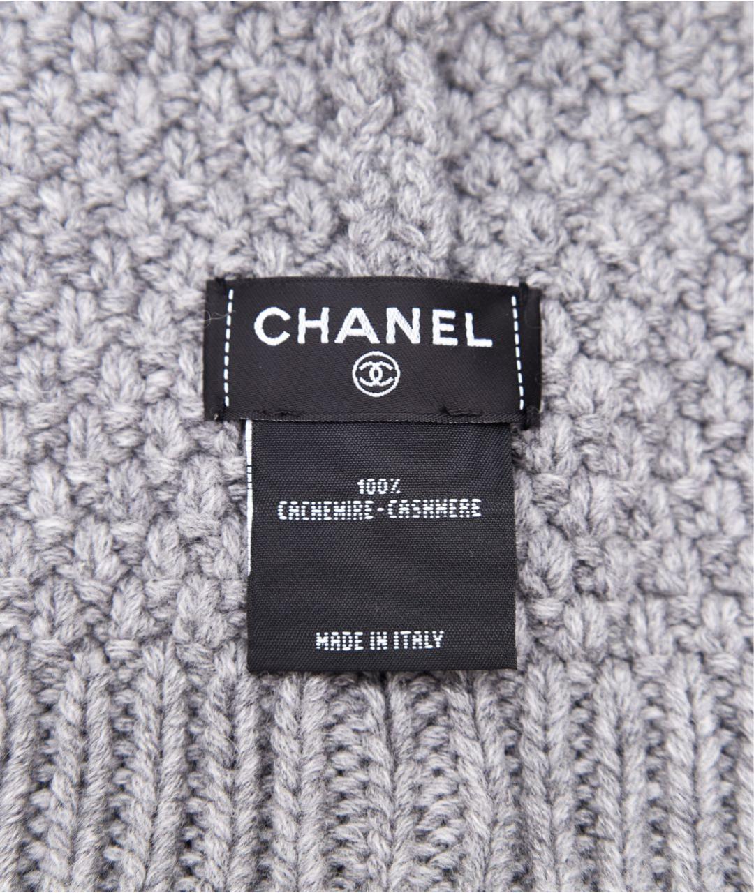 CHANEL Серая кашемировая шапка, фото 4