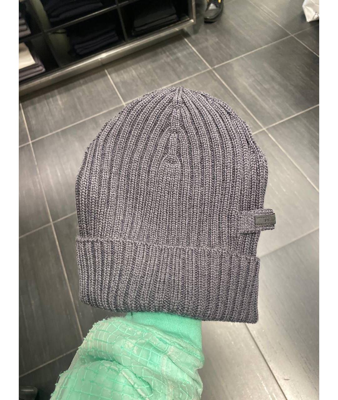 PRADA Серая шерстяная шапка, фото 6