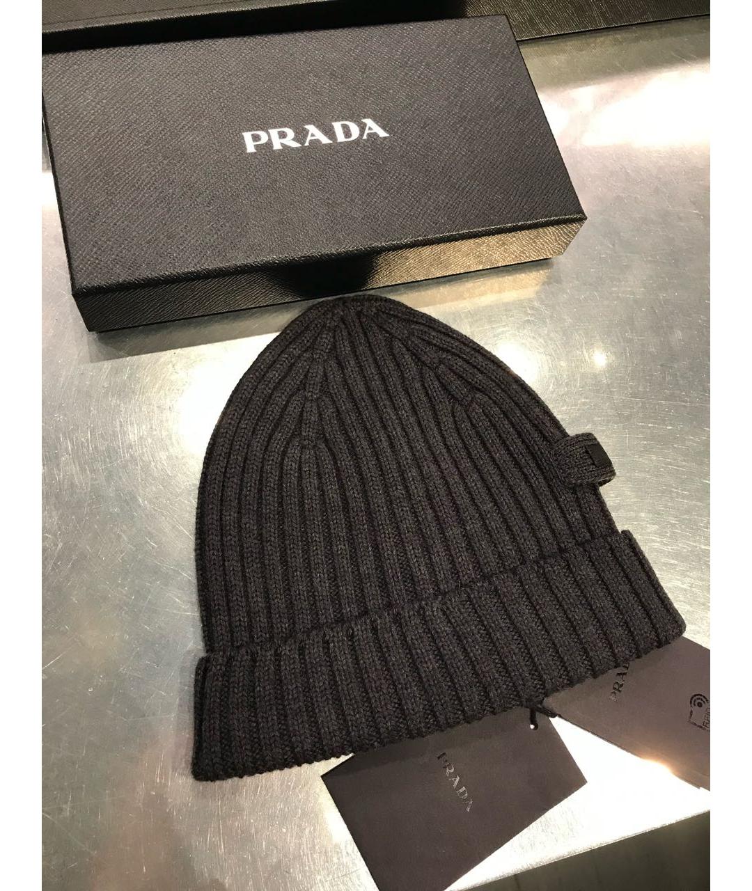 PRADA Серая шерстяная шапка, фото 4