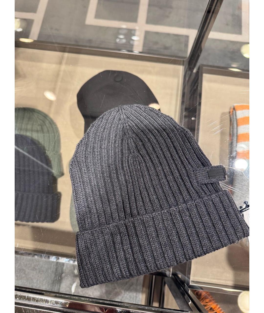 PRADA Серая шерстяная шапка, фото 5