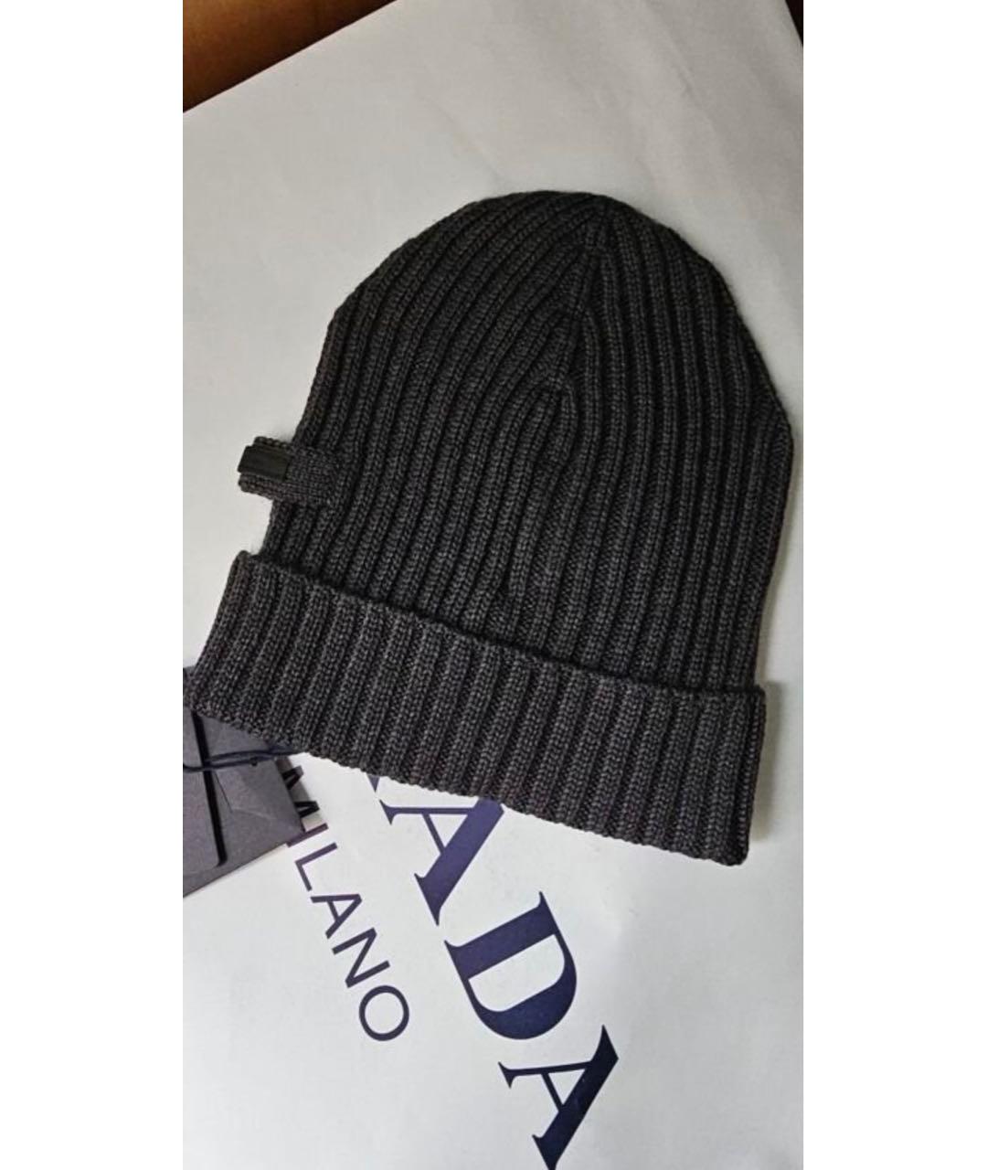PRADA Серая шерстяная шапка, фото 2