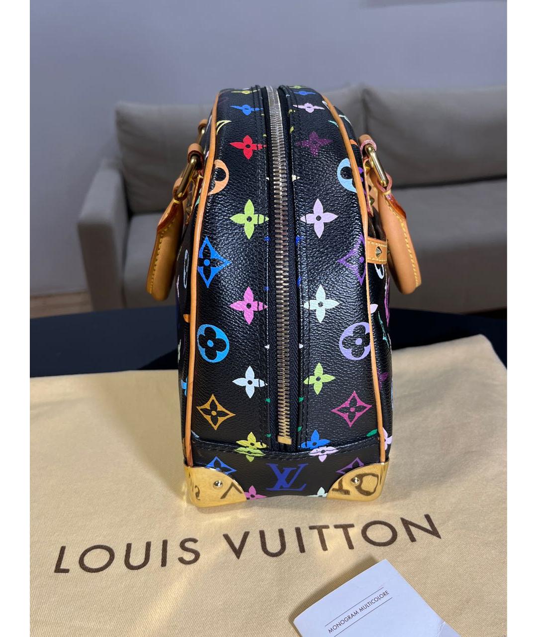 LOUIS VUITTON Черная кожаная сумка с короткими ручками, фото 4