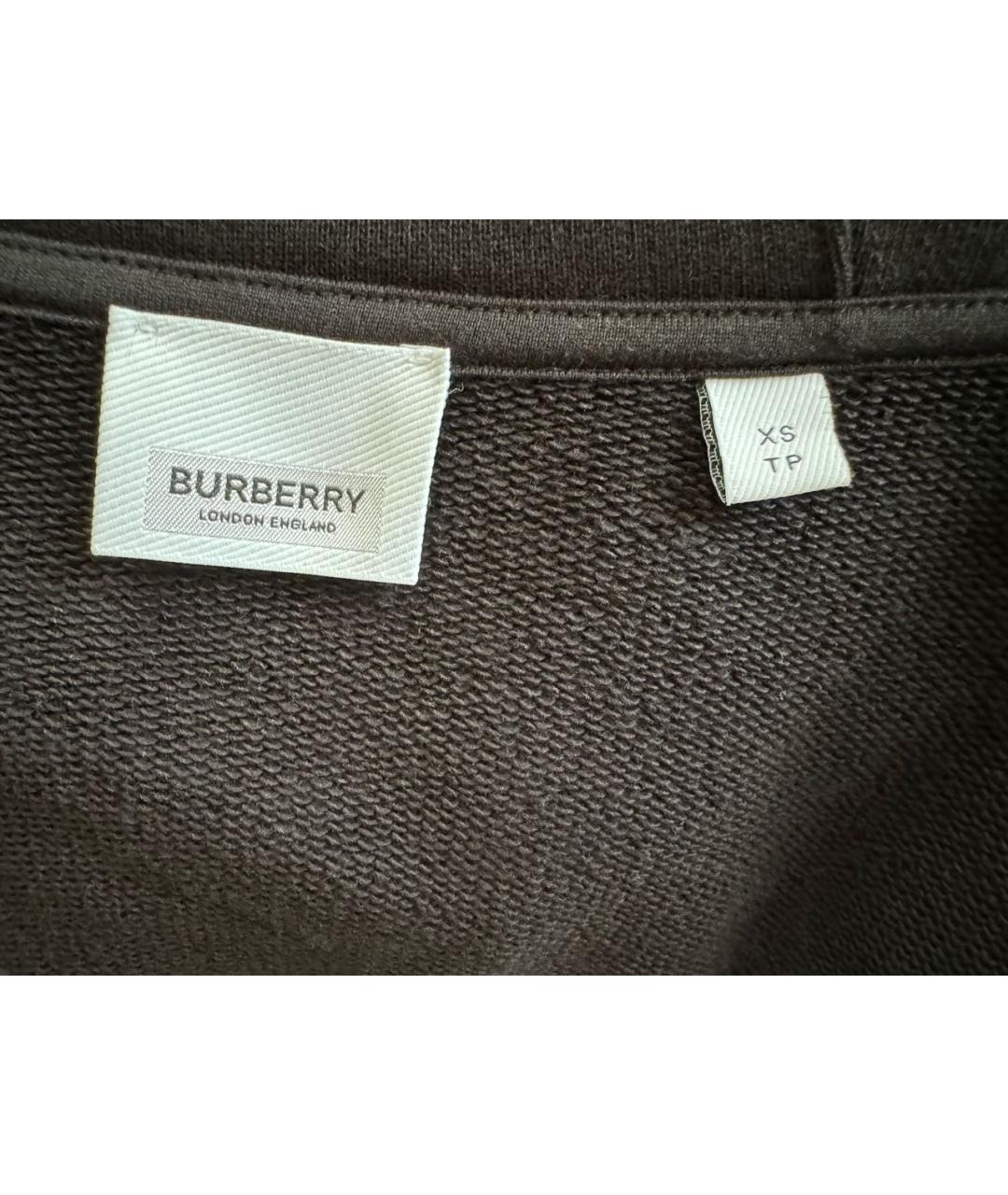 BURBERRY Черная хлопковая спортивная куртка, фото 4