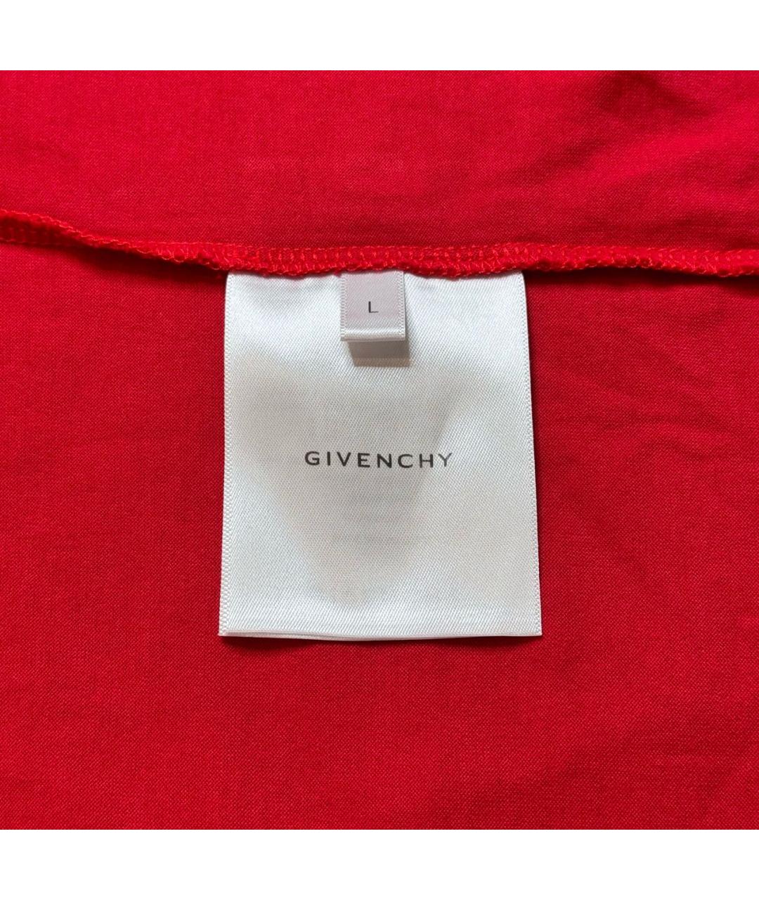 GIVENCHY Красная хлопковая футболка, фото 7