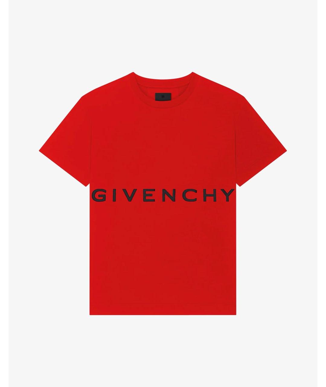 GIVENCHY Красная хлопковая футболка, фото 9