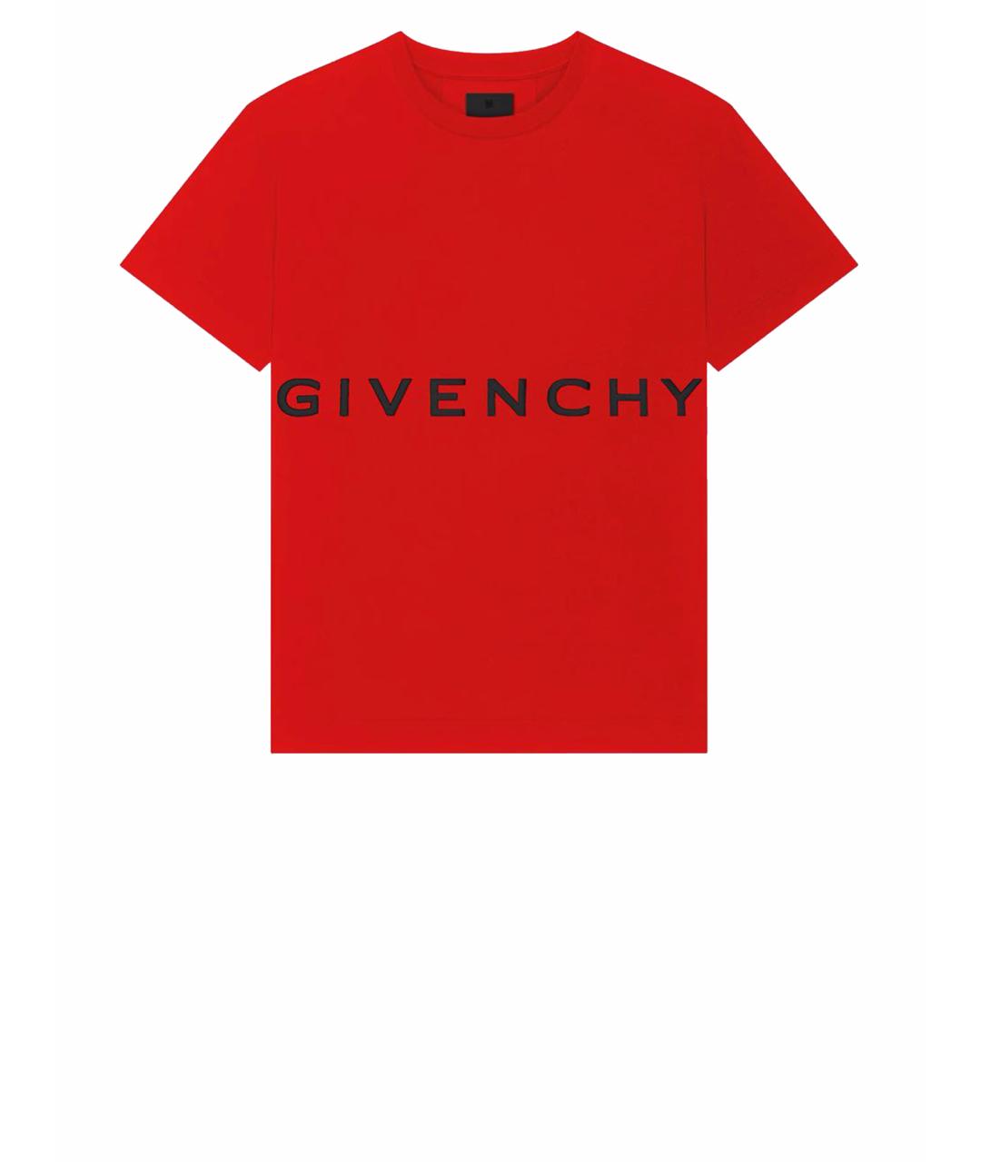 GIVENCHY Красная хлопковая футболка, фото 1