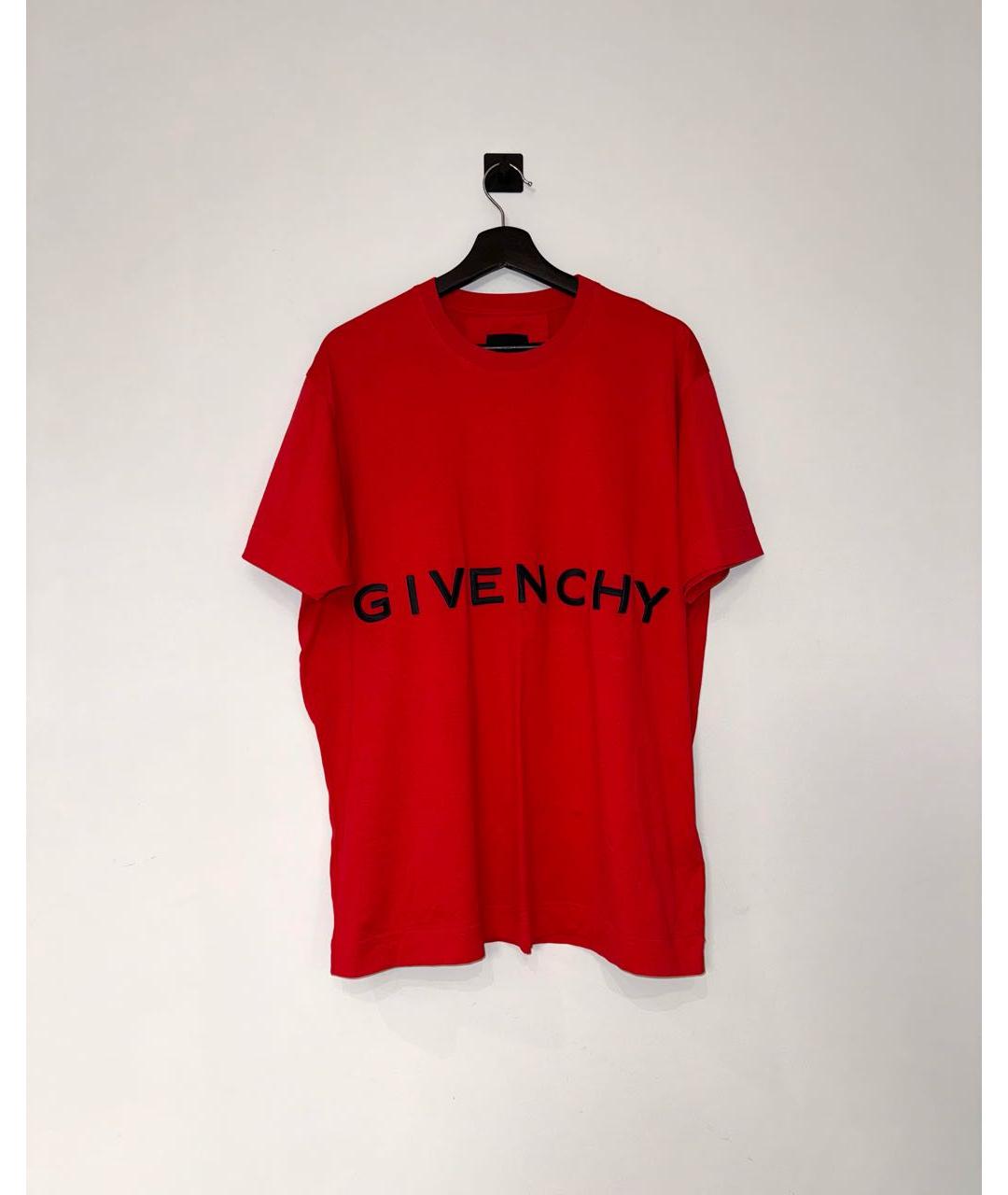 GIVENCHY Красная хлопковая футболка, фото 2