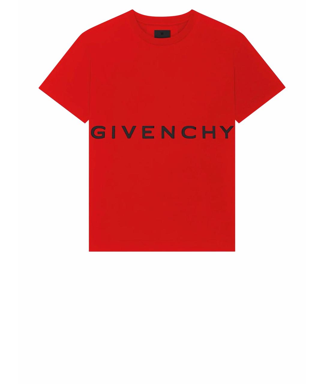 GIVENCHY Красная хлопковая футболка, фото 1