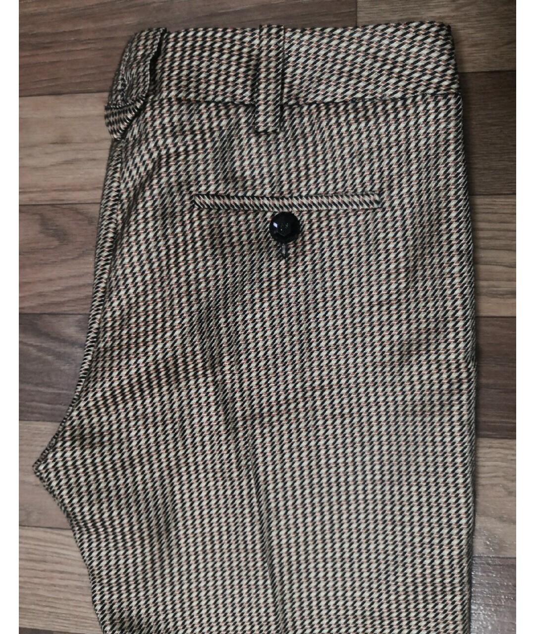 JUST CAVALLI Бежевые хлопко-эластановые прямые брюки, фото 5