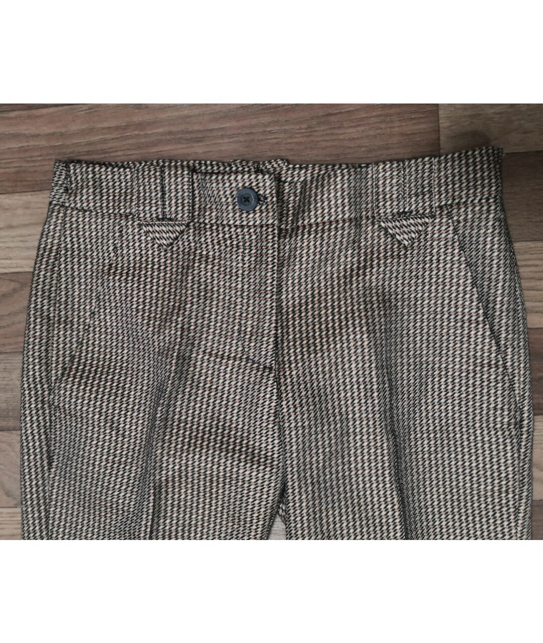 JUST CAVALLI Бежевые хлопко-эластановые прямые брюки, фото 6