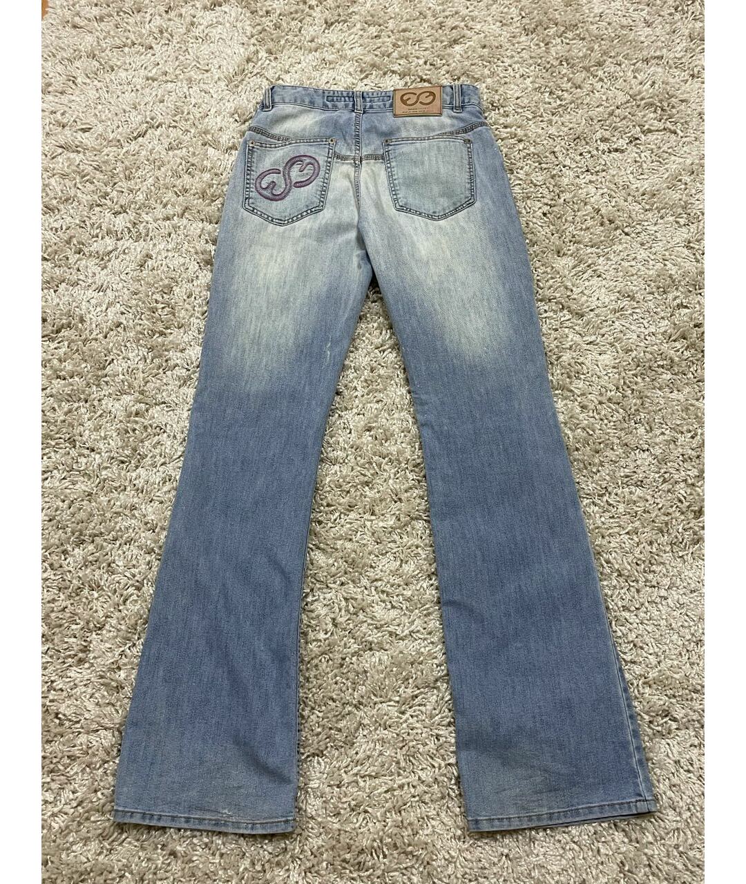 ESCADA Голубые хлопко-полиэстеровые прямые джинсы, фото 2