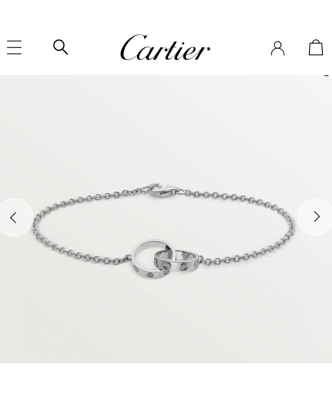 CARTIER Белый браслет из белого золота, фото 7