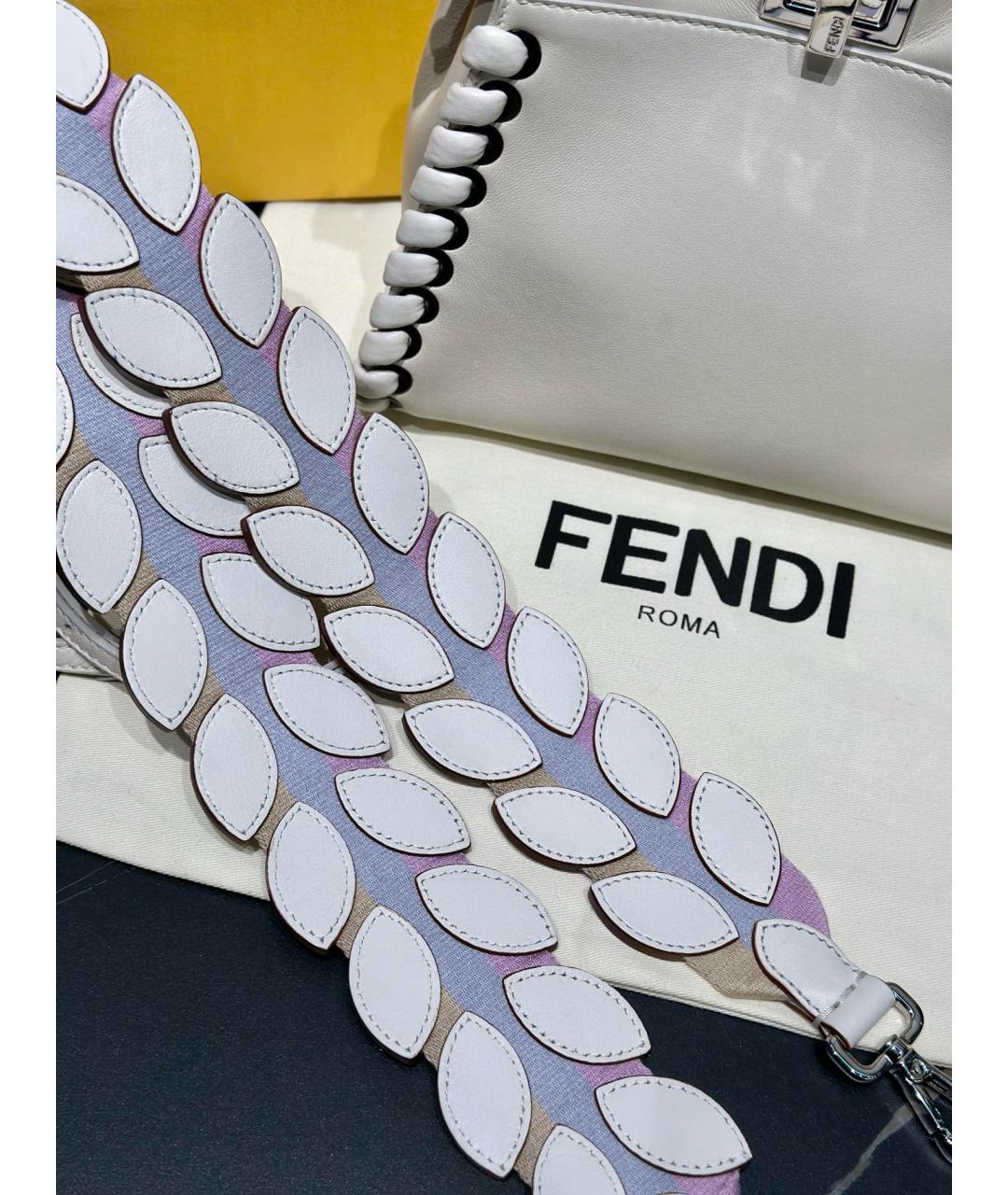 FENDI Белая кожаная сумка тоут, фото 9