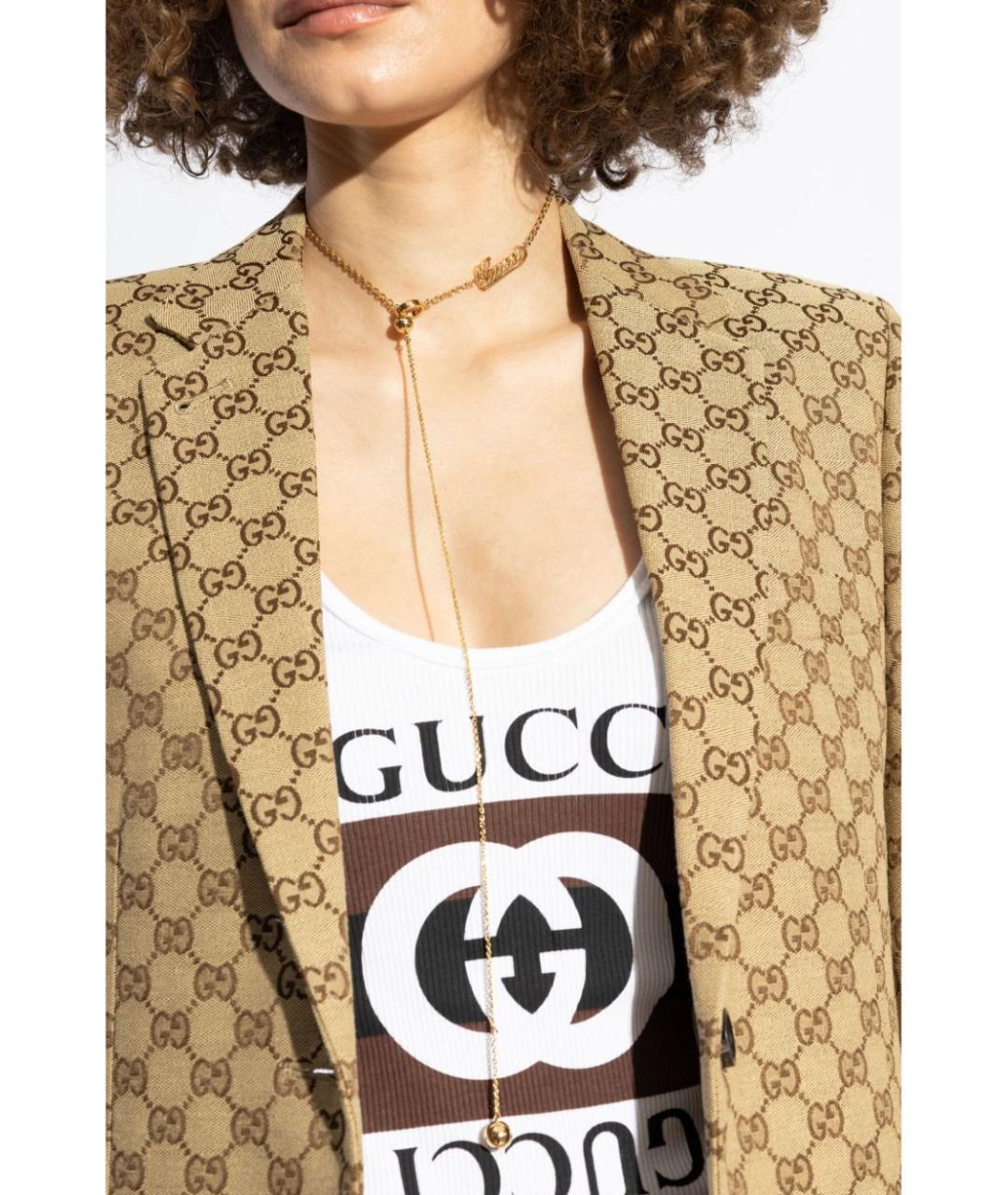 GUCCI Золотая металлическая цепочка, фото 2