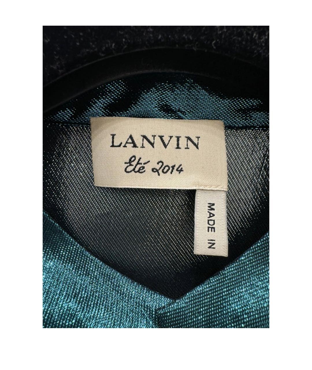 LANVIN Зеленая шелковая блузы, фото 3