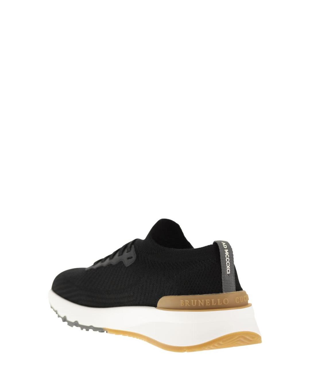 BRUNELLO CUCINELLI Черные кожаные низкие кроссовки / кеды, фото 3