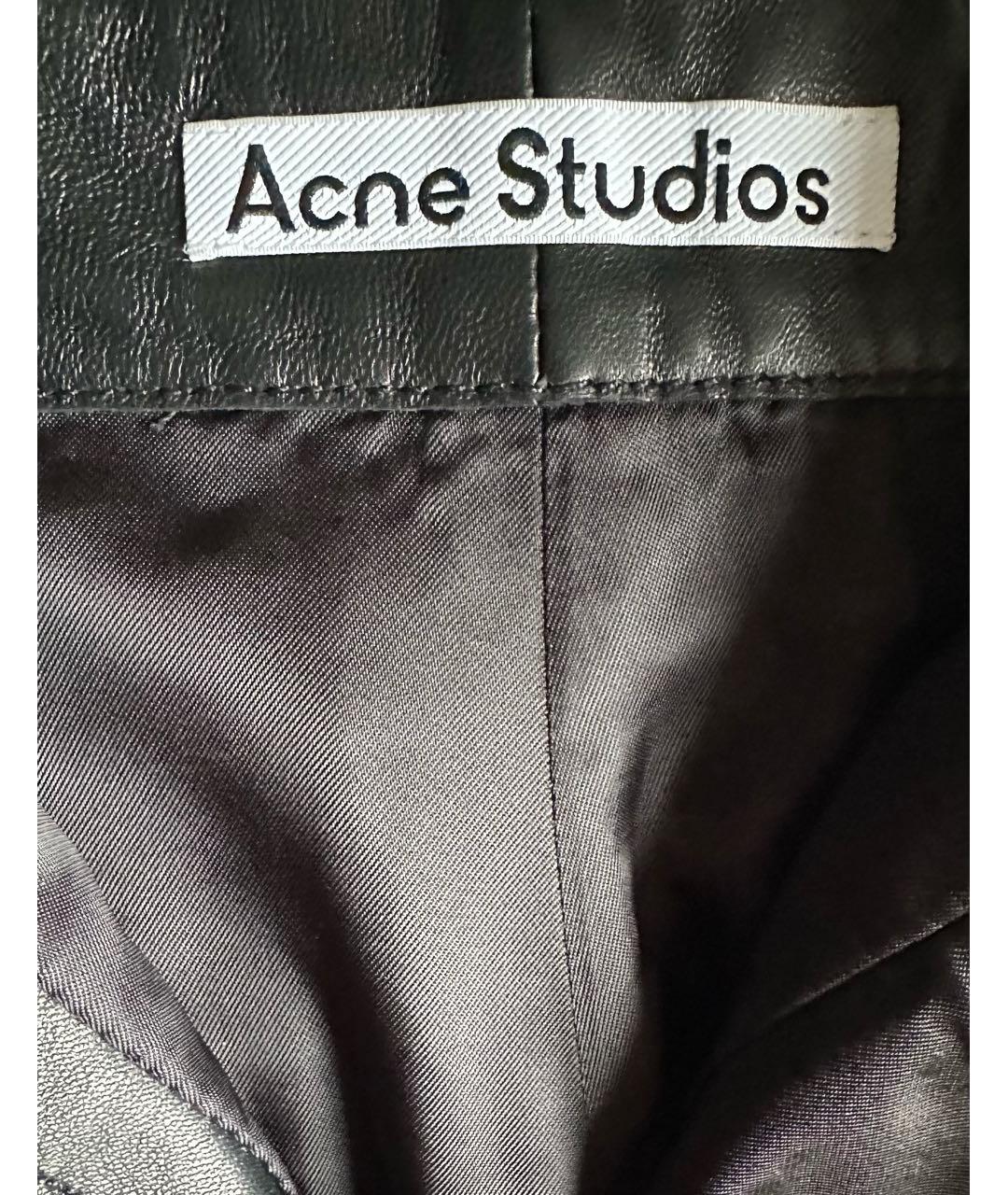 ACNE STUDIOS Черные кожаные шорты, фото 3