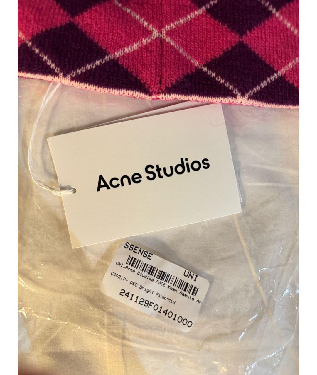 ACNE STUDIOS Фуксия шерстяная шапка, фото 7