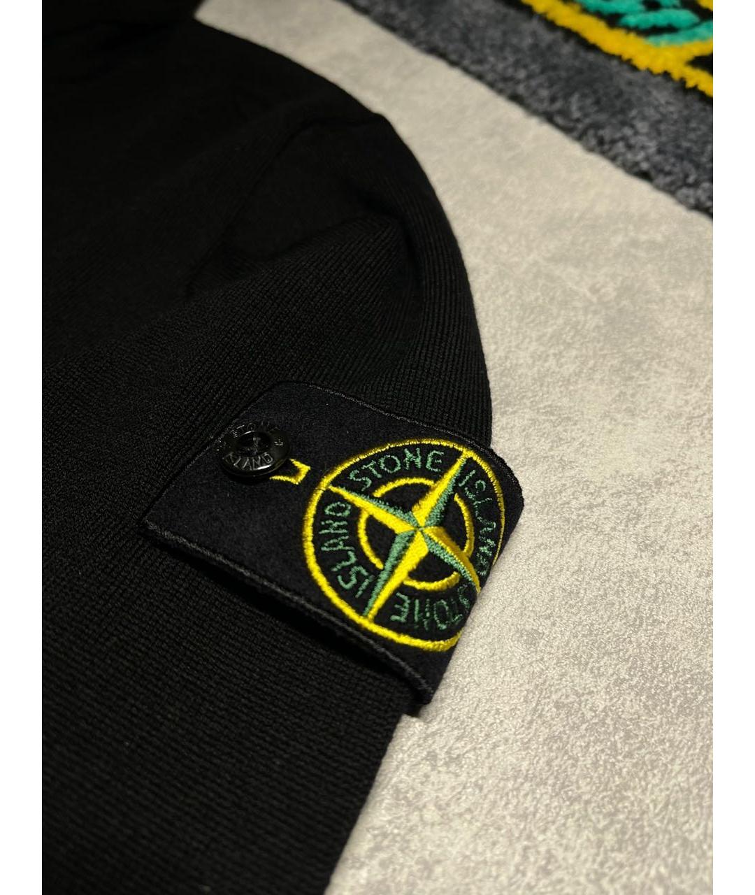 STONE ISLAND Черная шерстяная водолазка, фото 4